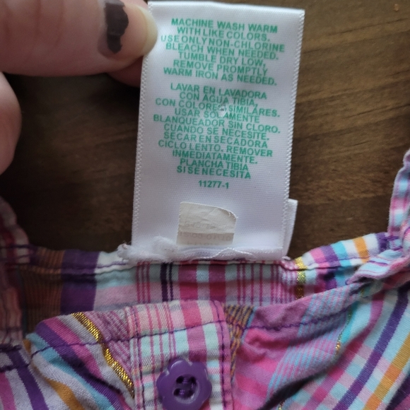 Okie Dokie 100% Cotton Purple Summer Gold Thread Dress Size 18 Months - Picture 7 of 7